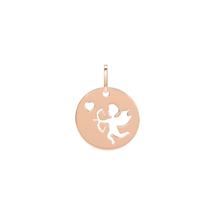 Médaille Cupidon en plaqué or rose
