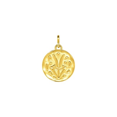 Médaille zodiaque Capricorne en plaqué or