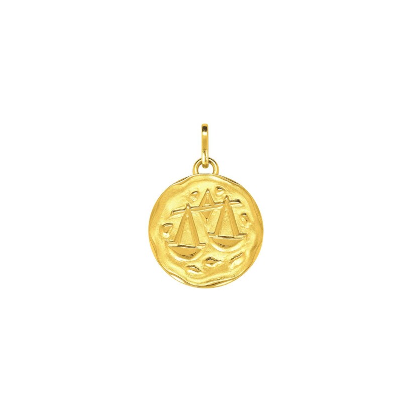Médaille zodiaque Balance en plaqué or