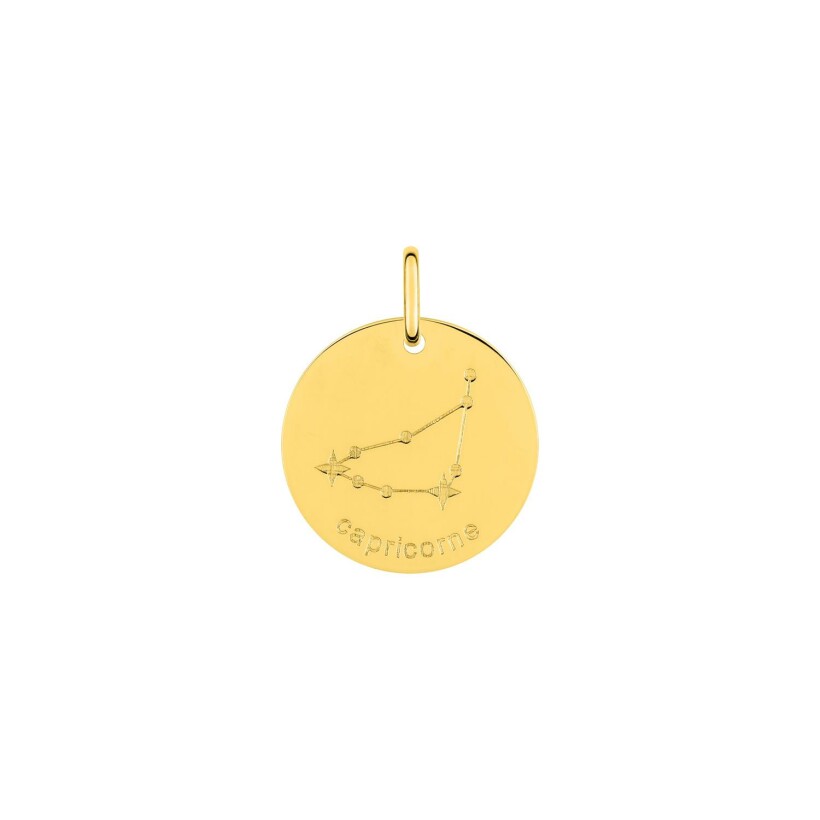 Médaille zodiaque Capricorne en plaqué or