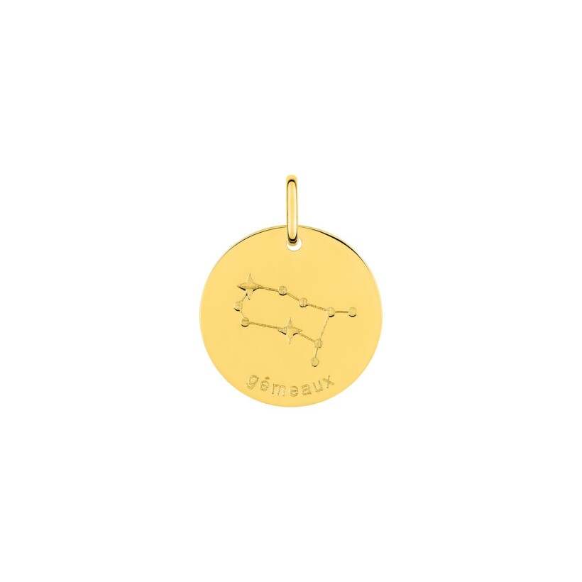 Médaille zodiaque Gémeaux en plaqué or