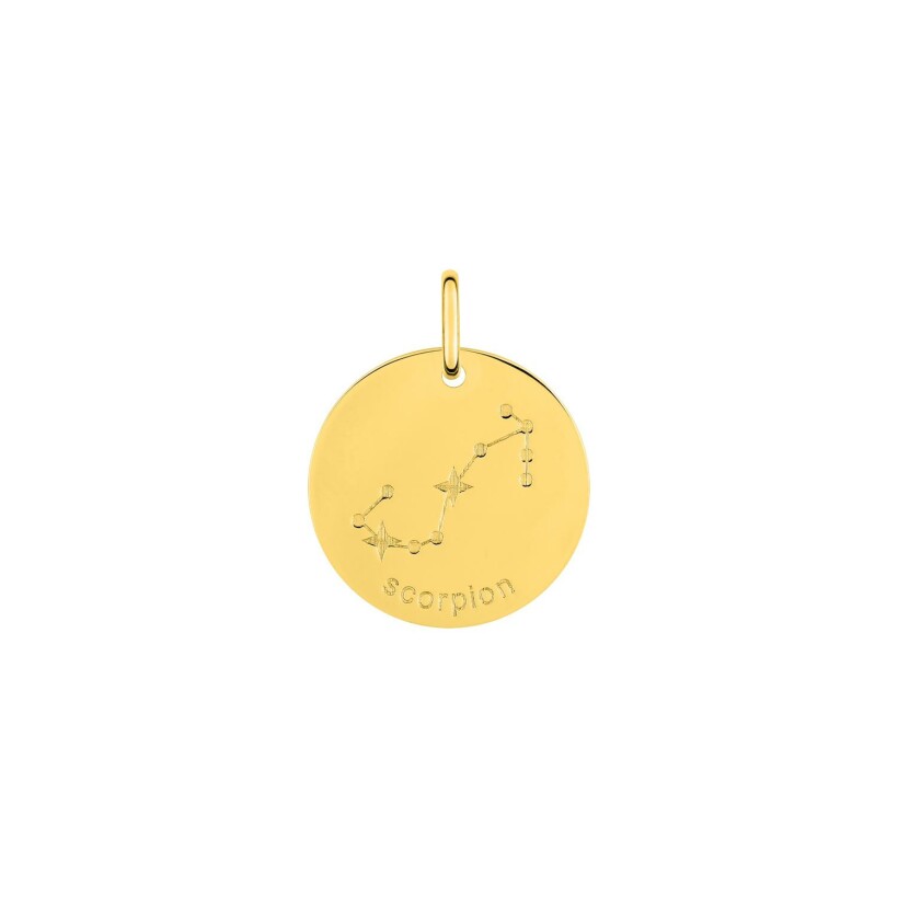 Médaille zodiaque Scorpion en plaqué or