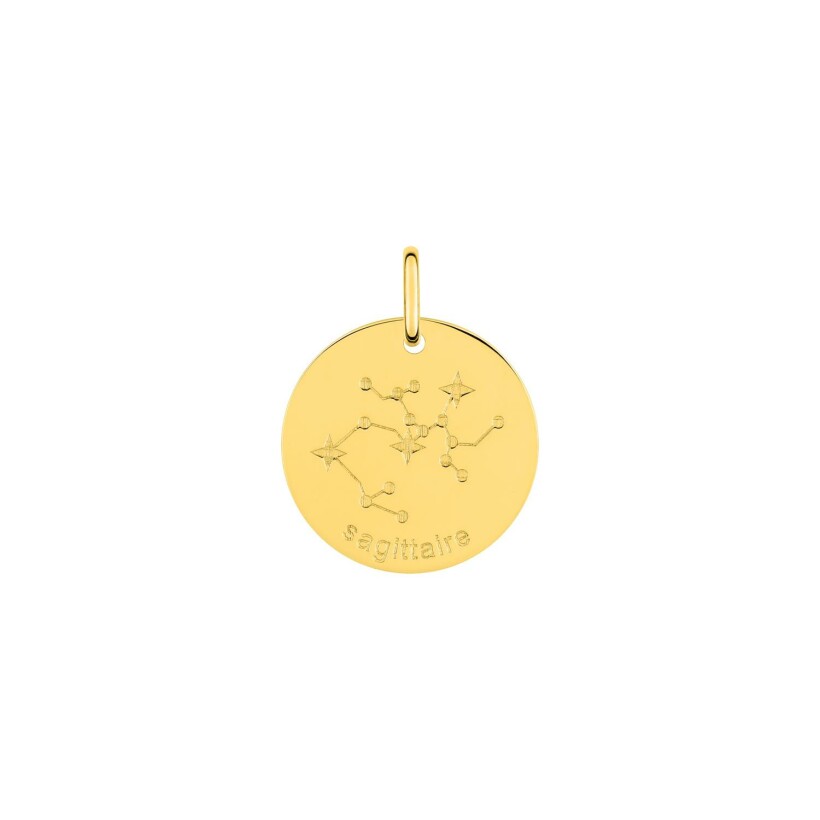 Médaille zodiaque Sagittaire en plaqué or