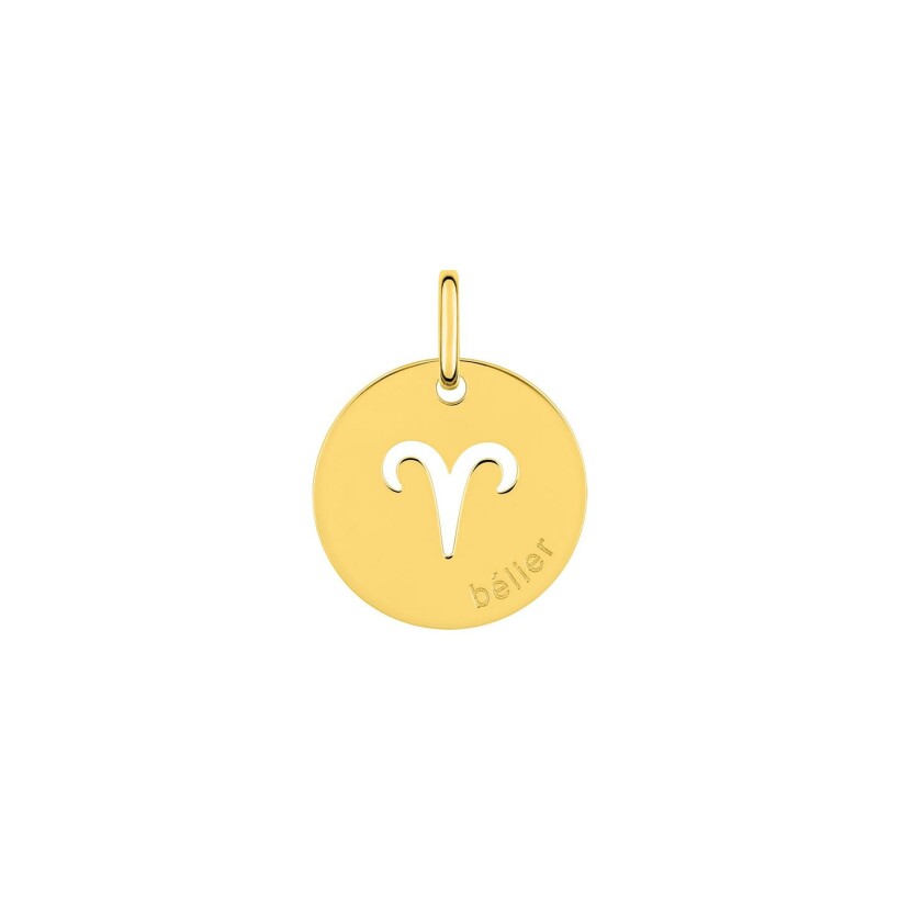 Médaille zodiaque Bélier en plaqué or