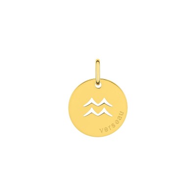 Médaille zodiaque Verseau en plaqué or