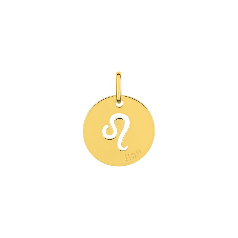 Médaille zodiaque Lion en plaqué or