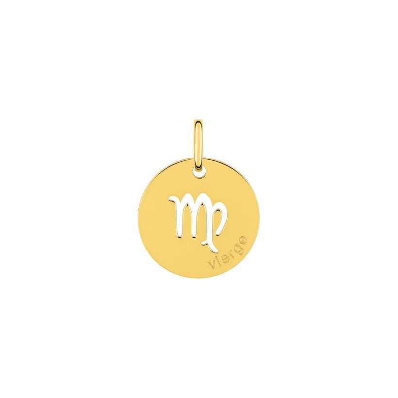 Médaille zodiaque Vierge en plaqué or