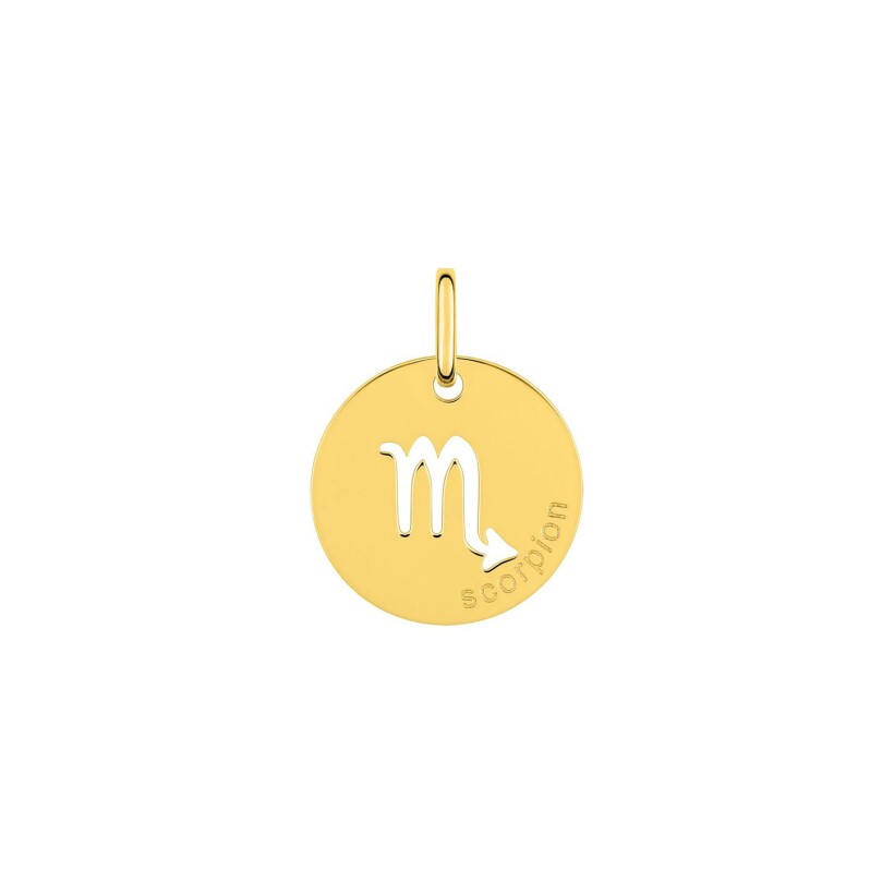 Médaille zodiaque Scorpion en plaqué or