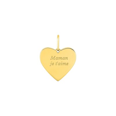 Pendentif à message coeur en plaqué or