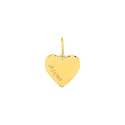 Pendentif à message coeur en plaqué or