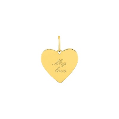 Pendentif à message coeur en plaqué or