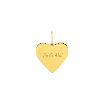 Pendentif à message coeur en plaqué or