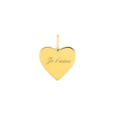 Pendentif à message coeur en plaqué or