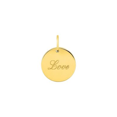 Pendentif à message en plaqué or