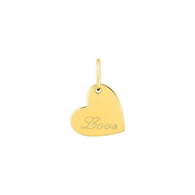 Pendentif à message coeur en plaqué or