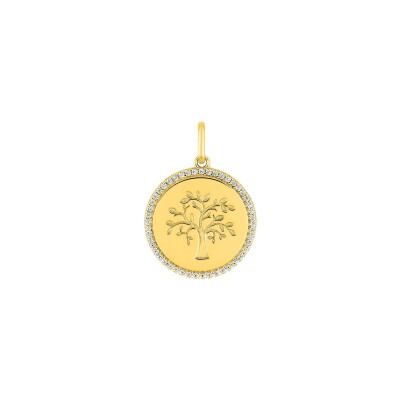 Pendentif en plaqué or et oxyde de zirconium