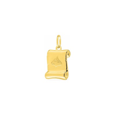 Pendentif zodiaque Taureau en plaqué or
