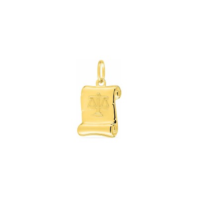 Pendentif zodiaque Balance en plaqué or