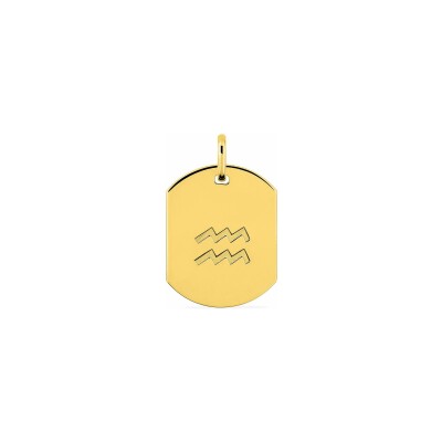 Pendentif zodiaque Verseau en plaqué or