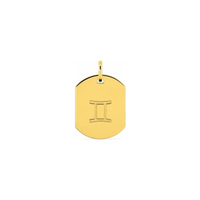 Pendentif zodiaque Gémeaux en plaqué or