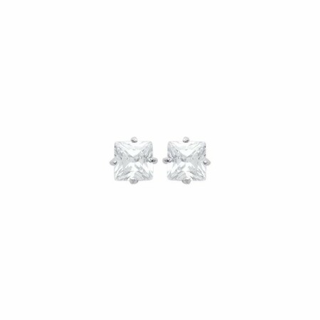 Boucles d'oreilles en argent rhodié et oxydes de zirconium