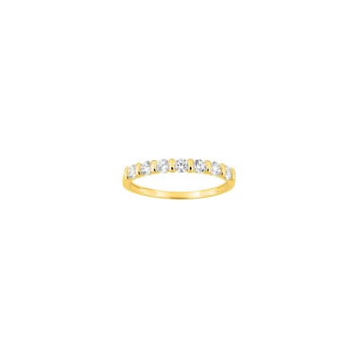 Bague en plaqué or et oxyde de zirconium