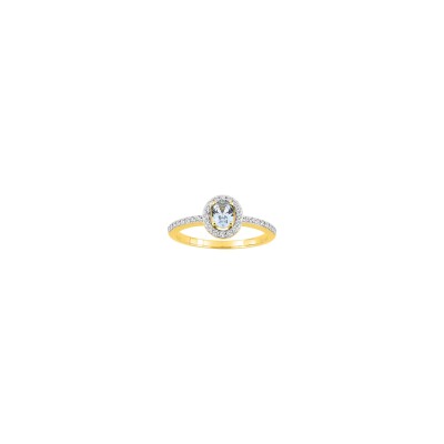 Bague en plaqué or et oxyde de zirconium