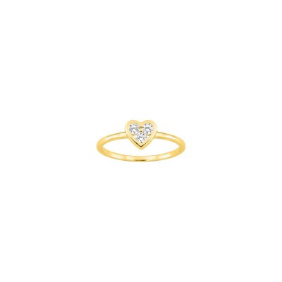 Bague en plaqué or et oxyde de zirconium