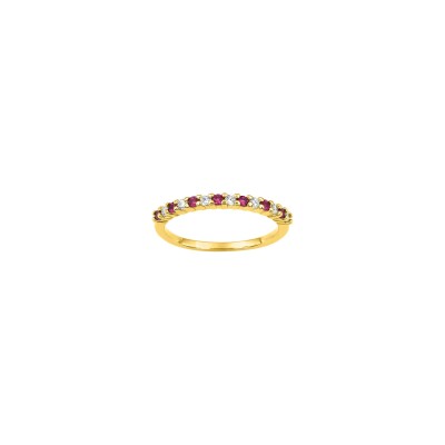 Bague en plaqué or et oxyde de zirconium