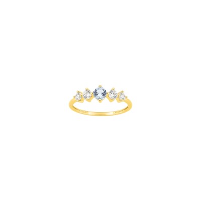 Bague en plaqué or et oxyde de zirconium