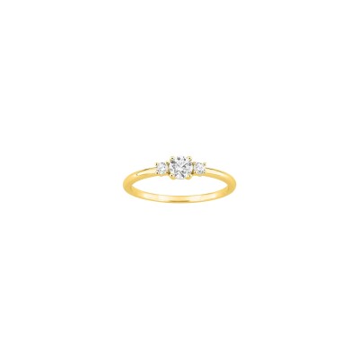 Bague en plaqué or et oxyde de zirconium