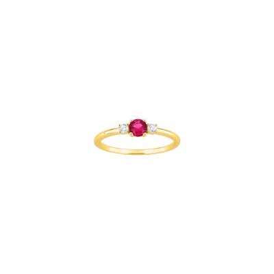 Bague en plaqué or et oxyde de zirconium