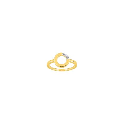 Bague en plaqué or et oxyde de zirconium
