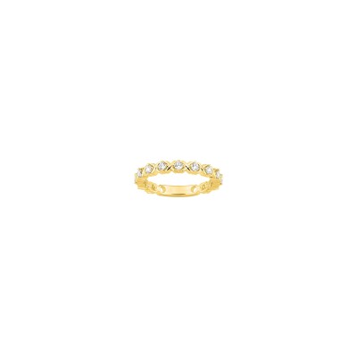 Bague en plaqué or et oxyde de zirconium