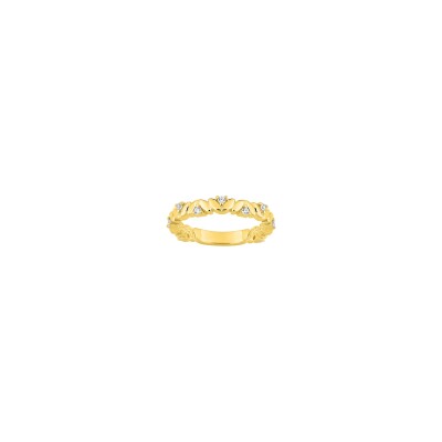 Bague en plaqué or et oxyde de zirconium