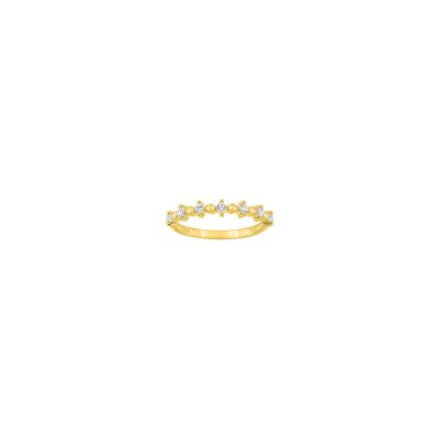 Bague en plaqué or et oxyde de zirconium