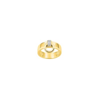 Bague en plaqué or et oxyde de zirconium