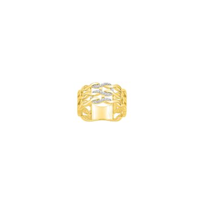 Bague en plaqué or et oxyde de zirconium