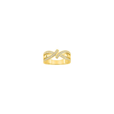 Bague en plaqué or et oxyde de zirconium