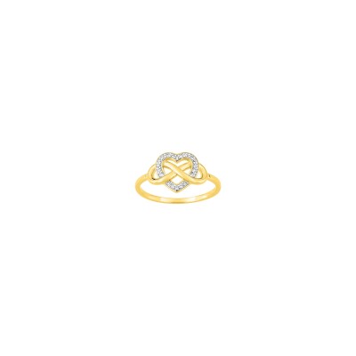 Bague en plaqué or et oxyde de zirconium
