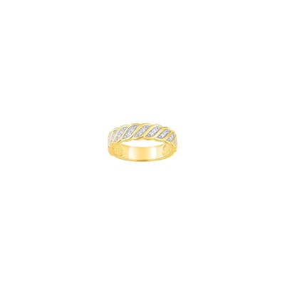 Bague en plaqué or et oxyde de zirconium