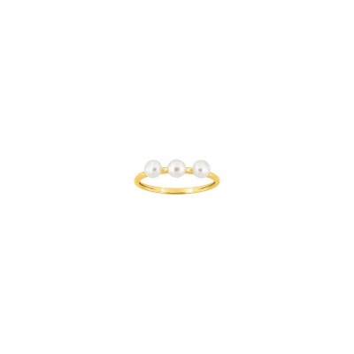 Bague en plaqué or et perle de culture
