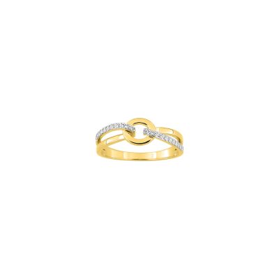 Bague en plaqué or et oxyde de zirconium