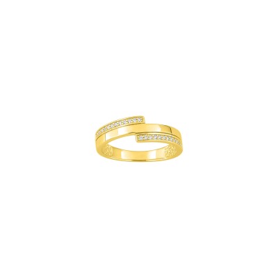 Bague en plaqué or et oxyde de zirconium