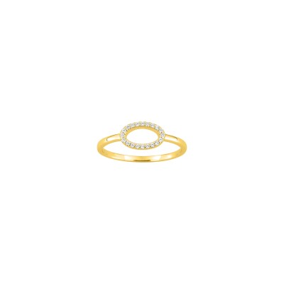 Bague en plaqué or et oxyde de zirconium
