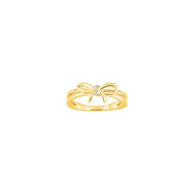 Bague en plaqué or et oxyde de zirconium