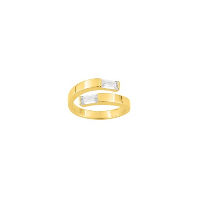 Bague en plaqué or et oxyde de zirconium