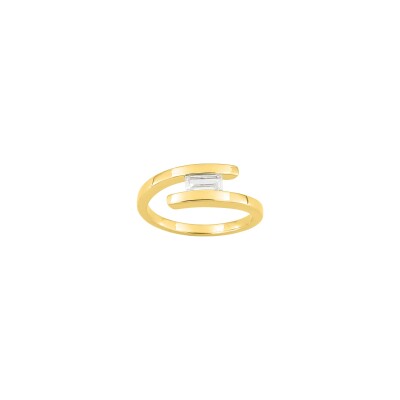 Bague en plaqué or et oxyde de zirconium