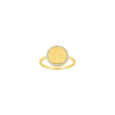 Bague en plaqué or et oxyde de zirconium
