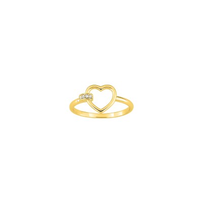 Bague en plaqué or et oxyde de zirconium